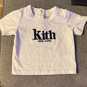 Kith Kids White Tee with Black Logo